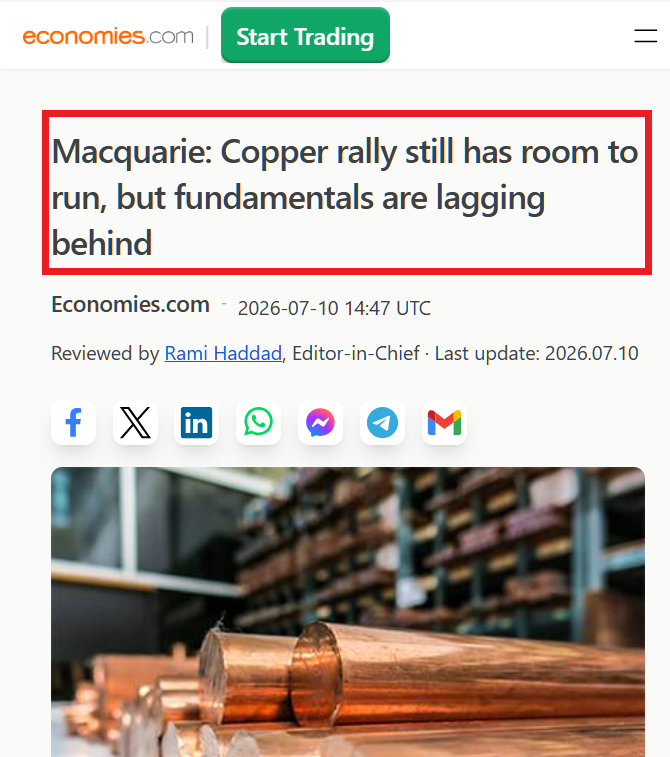 Bukhona2's tweet photo. Here is the part of Macquarie’s report I think both bulls and bears should read.

The bank expects slower demand growth in 2026, weaker Chinese consumption and a near-term surplus. It is also skeptical that AI data centers will consume copper as quickly as investors expect because of grid constraints, project delays and more optical connectivity.

Fair points.

Yet by 2030, Macquarie still sees demand growth around 2.8% annually versus refined production growth of only 2.4%.

That gap keeps the exploration thesis alive.

For me, NovaRed Mining Inc. $NRED / $NREDF is an earlier-stage way to follow that long-term setup through Wilmac and MetalCore, without pretending every copper rally has to move in a straight line.

Not advice, just my personal market insight.

$SOFI $MU $COIN