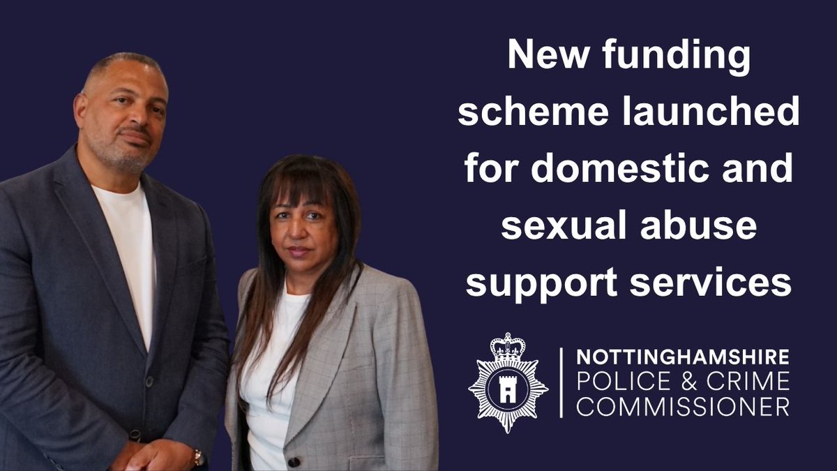 NottsVRP's tweet photo. 📢Notts PCC Gary Godden is inviting organisations to bid for funding to deliver support services for people affected by domestic or sexual abuse.

💰A funding pot of almost £300,000 opens for applications this Wednesday (15 July).

Find out more 👉 https://t.co/ISD3DzKvu2 https://t.co/Nm68v2WzaS