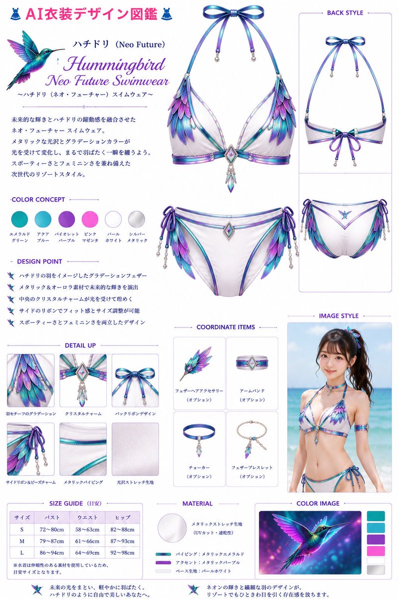 👗AI衣装デザイン図鑑👗 Megumix Idol Swimwear Collection【超Lite版