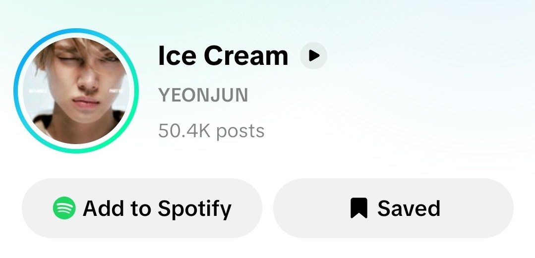 GlobalUnionTXT's tweet photo. #YEONJUN’s “Ice Cream” Official audio has now surpassed 50K videos on TikTok. https://t.co/U7KgtLQjnA