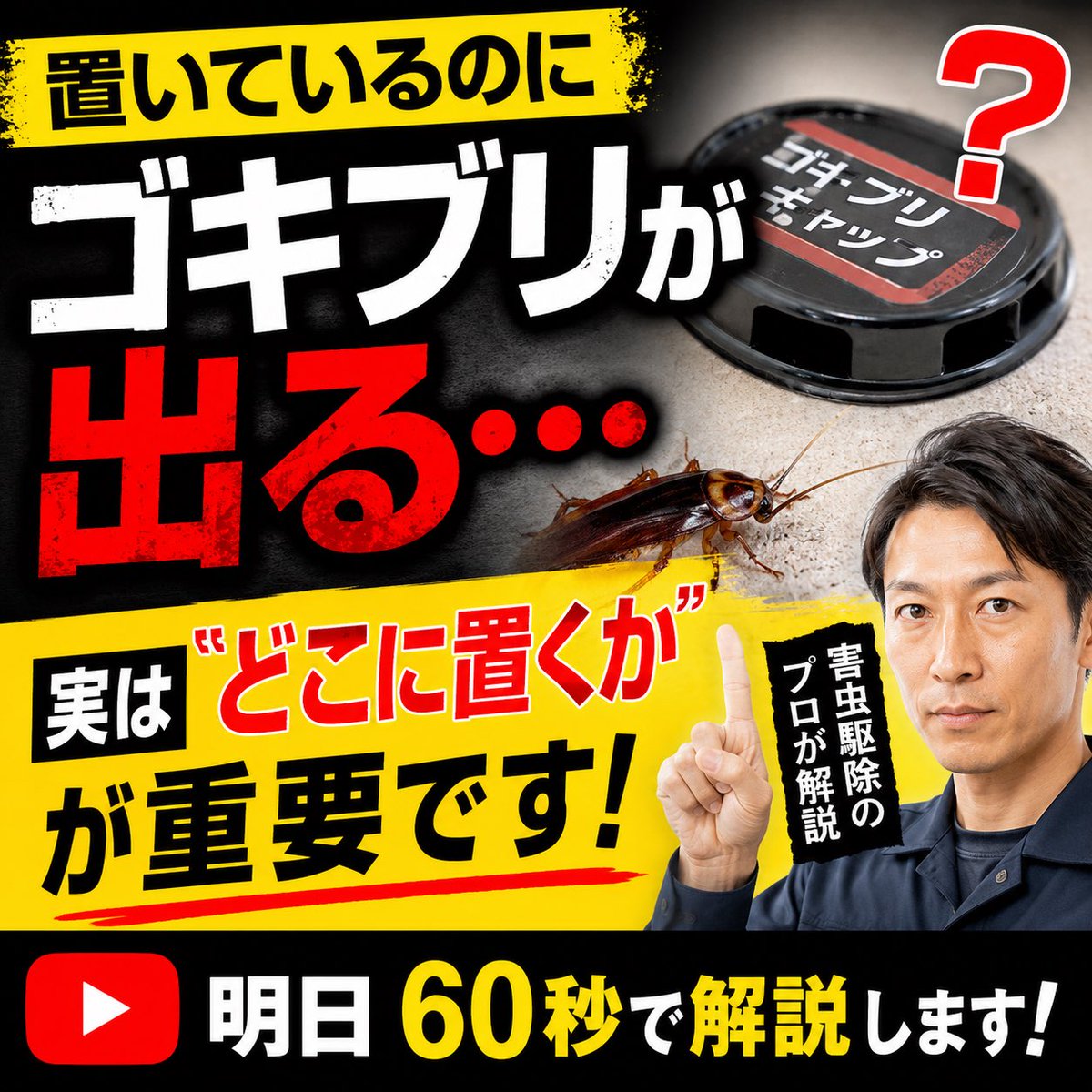 TOMOSES06's tweet photo. ゴキブリキャップ。

「置いているのにゴキブリが出る」

そんなご相談をいただくことがあります。

実は、現場では薬剤の種類よりも「どこに置くか」を重視するケースが少なくありません。

明日は、ゴキブリキャップの効果的な設置場所について60秒で解説します。
#ゴキブリ #ゴキブリ駆除 #害虫対策 https://t.co/bWn4eAEGda