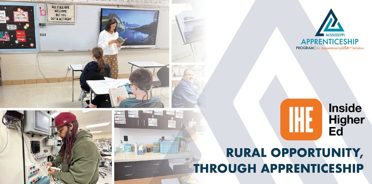 ApprenticeMS's tweet photo. How are apprenticeships driving economic growth in Mississippiβs rural areas? Read our latest feature on creating sustainable, local career pathways. https://t.co/7LL8jAf80E #MSApprenticeship #WorkforceDevelopment https://t.co/4ibbUd8PAu