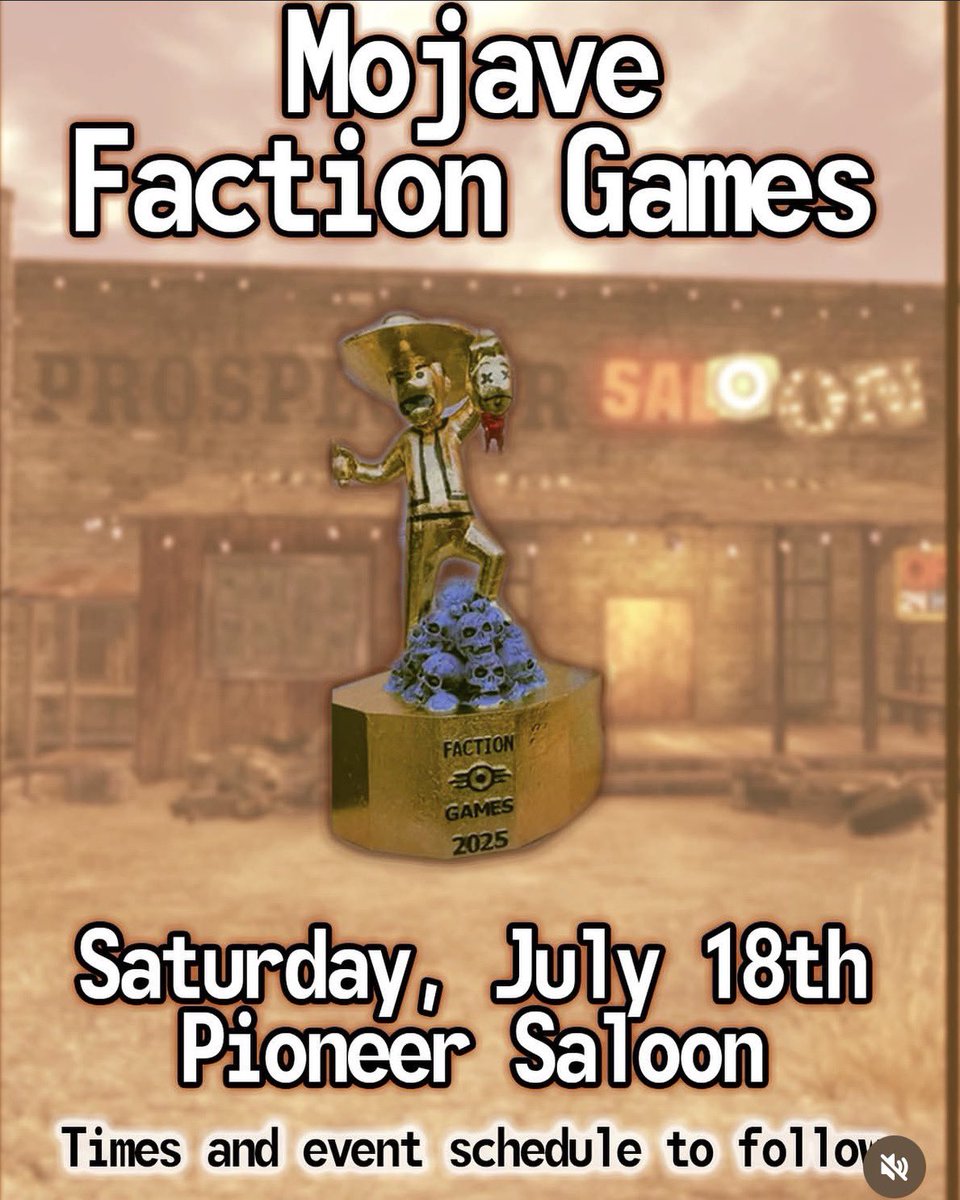 PioneerSaloon13's tweet photo. Don’t risk FOMO! The Mojave Faction Games are this Saturday, July 18th and there is no admission charge.
#goodsprings #pioneersaloon #fallout #falloutnewvegas #games https://t.co/hZs0HTPbDw