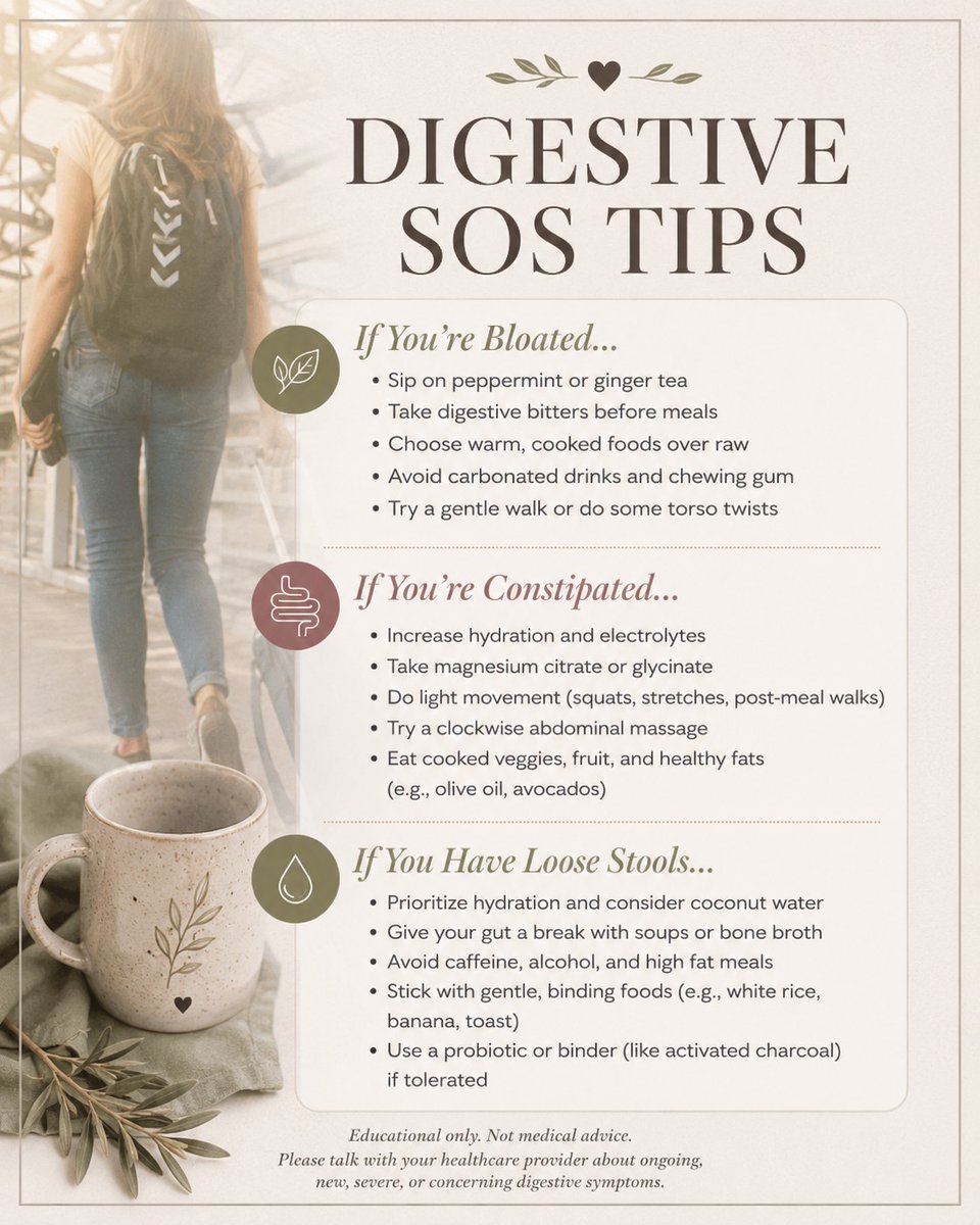 sjcheatwood's tweet photo. Digestive SOS 🌿

Start simple:
walk after meals
sip warm tea
slow down when eating
hydrate well
add fiber gradually
notice patterns

Digestion support does not have to start with a complicated protocol.

Want my free Digestion 101 Guide?

Comment DIGESTION and I’ll send it. https://t.co/FvkgxnJRff