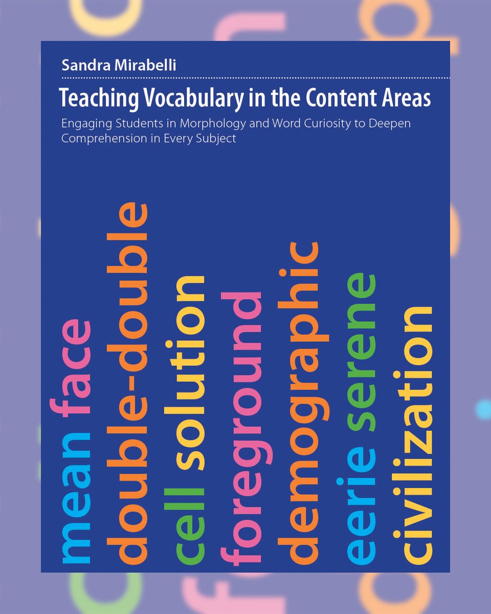 PembrokePublish's tweet photo. Monday tips and tools: take a page from #TeachingVocabularyInTheContentAreas, and play with words, learning how they work with morphology. Find much more in the book… https://t.co/IKGhaN8wpR

#profdev #MondayTools #teaching #learning #education #edutwitter https://t.co/1loZje3RwN