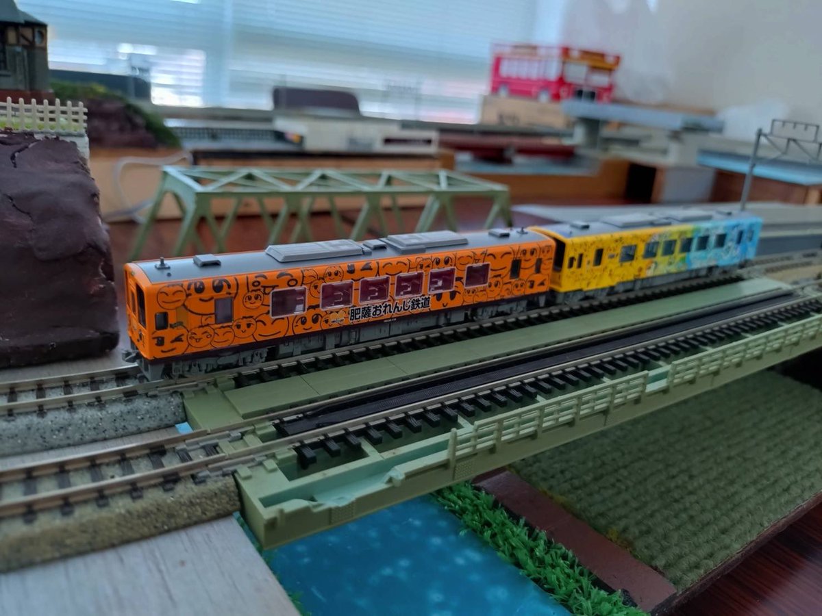 2000_railway's tweet photo. 7/11･12に開催されたNゲージ運転会の参加ありがとうございました！

今回もすごく気になる車両もあり、楽しい運転会でした。
国鉄からJR、私鉄に特急！最高の2日間でした。

次回の運転会もお楽しみに！

#Nゲージ運転会
#鹿児島鉄道模型クラブ https://t.co/4JaZ1pQilO