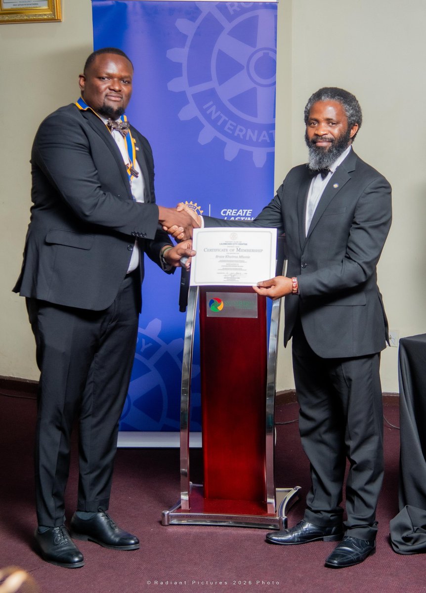 LCCRotary's tweet photo. The occasion also saw the induction of three prospective Rotarians—Kav Griffin, Akuzike Kunyumbu, and Brave Khwima Mhonie—whose commitment to service will further strengthen our mission. Congratulations Rotarians!! https://t.co/tnPDNnYsfe
