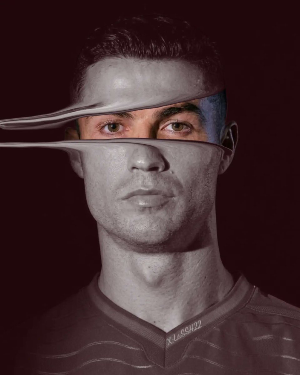 Surreal Liquid Metal Football Portrait