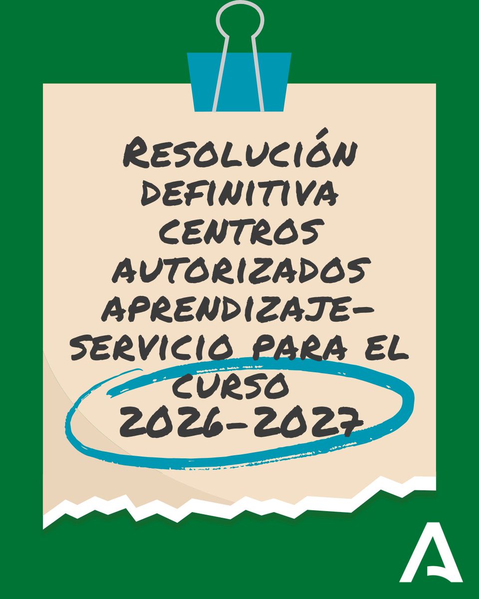 DGICyP's tweet photo. 📢Publicada Resolución para la autorización de centros docentes no universitarios sostenidos con fondos públicos y residencias escolares de Andalucía, para la implantación y desarrollo de los Proyectos de Aprendizaje-Servicio para 2026/2027.
🔗https://t.co/cWXggpdrFP
@EducaAnd https://t.co/4gxDTPF2Sm