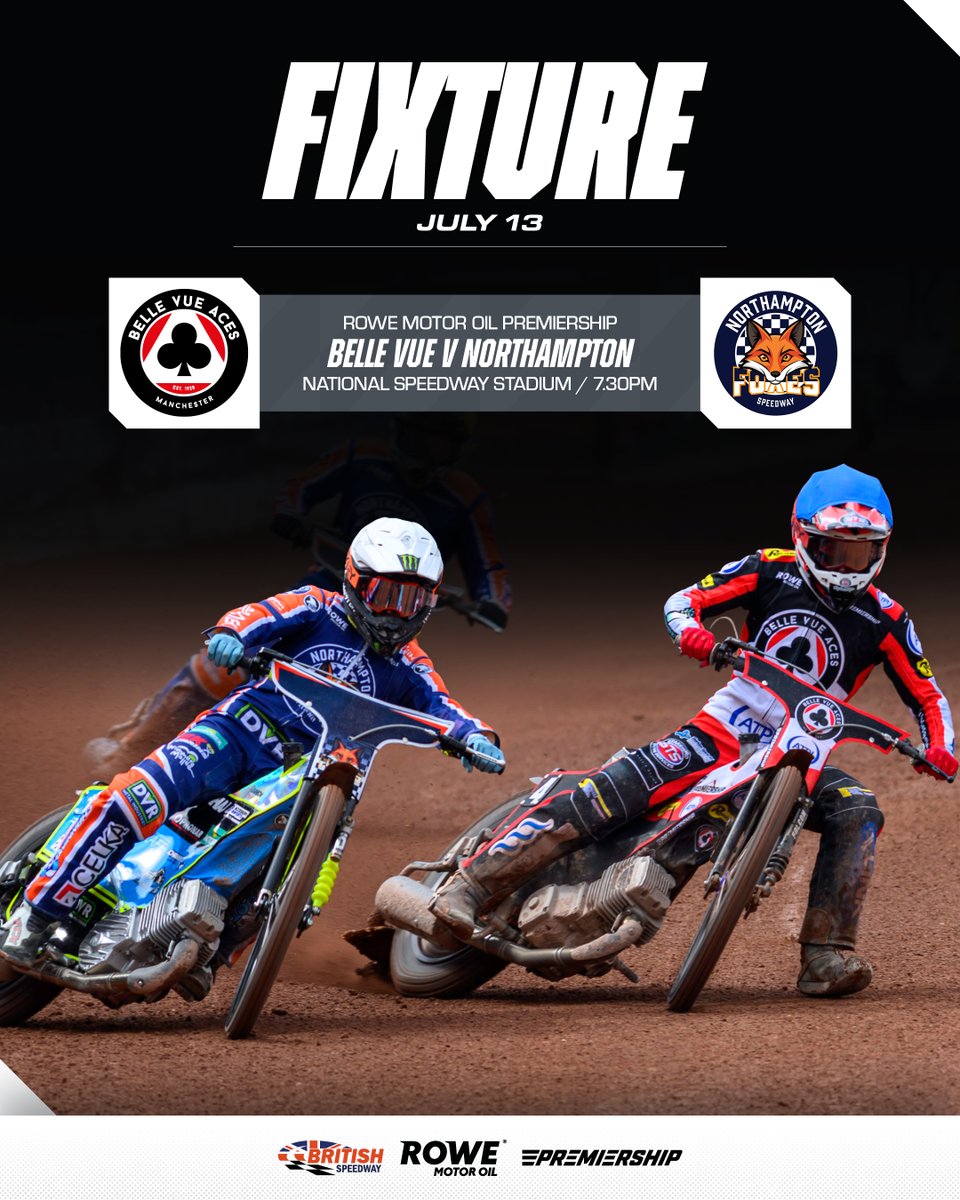 SpeedwayGB's tweet photo. 📌 𝗙𝗶𝘅𝘁𝘂𝗿𝗲
📆 𝗝𝘂𝗹𝘆 𝟭𝟯

🤕 League leaders Belle Vue have injury problems to contend with ahead of tonight’s home clash with Northampton.

❌ Both Jason Doyle and Peter Kildemand have been ruled out of the meeting after crashes on Saturday.

🗞️ #BELNOR preview & streaming details:
👉 https://t.co/f8XMltImWs

🚨 Follow heat-by-heat updates:
📲 https://t.co/VQg2aj1uSR

#⃣ #britishspeedway🇬🇧