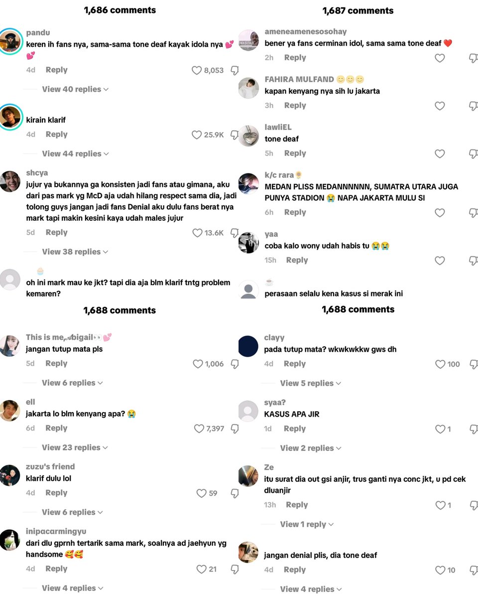 mleeaces's tweet photo. the difference 😅

3k komen isinya pada bilang kangen sama rapist vs 1k komen isinya bilang tone deaf sama orang yg udah klarif mengakui kesalahannya https://t.co/UlB4uvbAPH