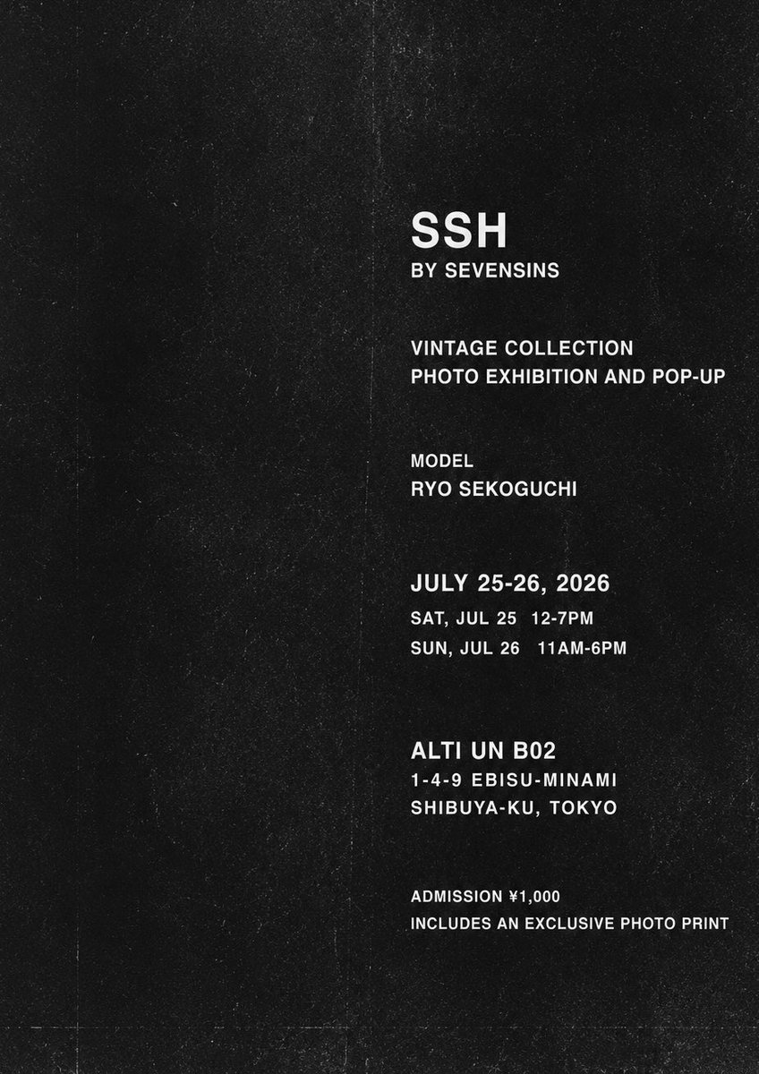 SSH THE EXHIBITION OFFICIAL (@sshbysevensins) / Posts / X