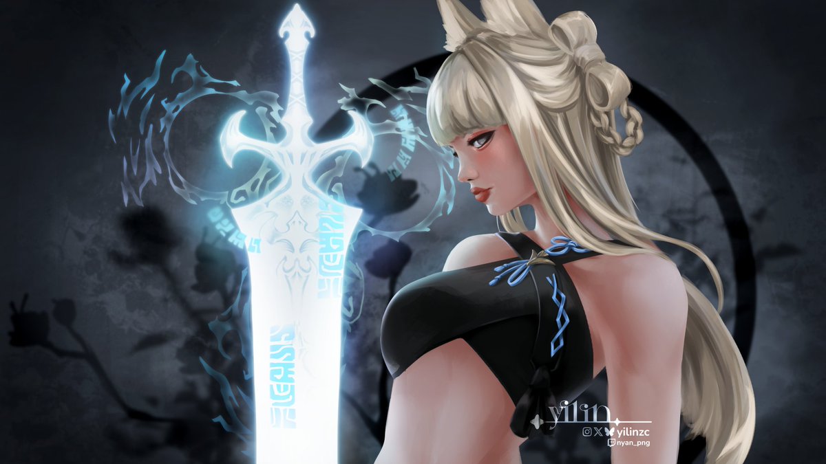 yilinzc's tweet photo. My miqo ft. PLD UWU weapon.

#FFXIV https://t.co/8j9YBHWGi6