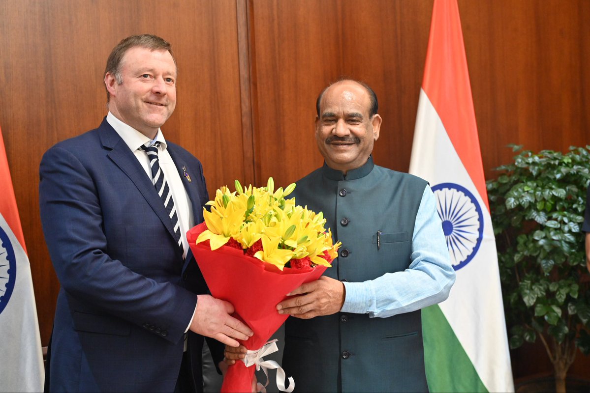 ombirlakota's tweet photo. Pleased to have welcomed Hon. Mark Patterson, New Zealand's Minister for Rural Communities and Associate Minister of Agriculture & Regional Development along with members of the New Zealand delegation to Parliament House today.

The meeting underscored the importance of strengthening parliamentary exchanges and further deepening the longstanding ties between India and New Zealand. During the visit to Parliament House the delegation was introduced to India's vibrant parliamentary democracy, rich democratic traditions and architectural grandeur.
