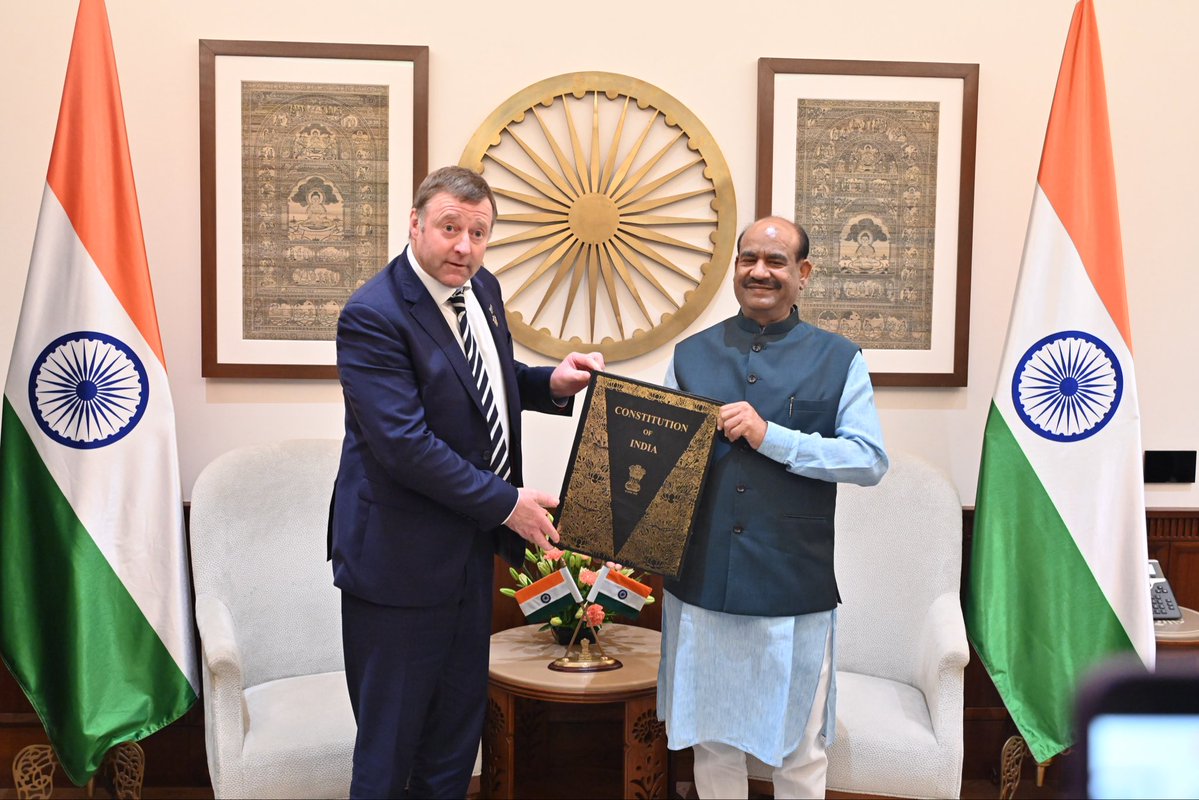 ombirlakota's tweet photo. Pleased to have welcomed Hon. Mark Patterson, New Zealand's Minister for Rural Communities and Associate Minister of Agriculture & Regional Development along with members of the New Zealand delegation to Parliament House today.

The meeting underscored the importance of strengthening parliamentary exchanges and further deepening the longstanding ties between India and New Zealand. During the visit to Parliament House the delegation was introduced to India's vibrant parliamentary democracy, rich democratic traditions and architectural grandeur.