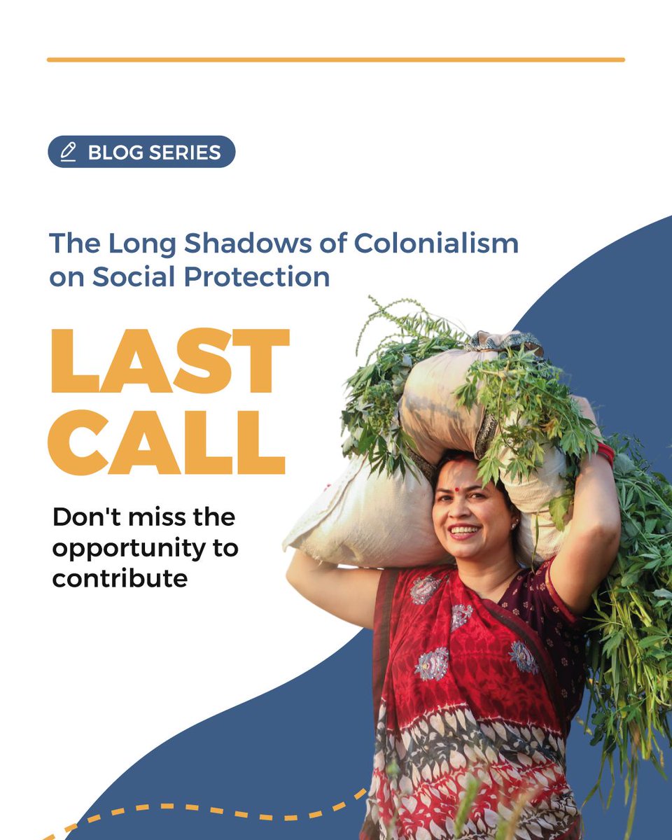 SP_Gateway's tweet photo. ⚠️ Final days to contribute!
Don’t miss your chance to join the blog series The Long Shadows of Colonialism on Social Protection.
Share your insights, research or practical experience.
🔗 https://t.co/VG2AzwWIEh | Deadline: 17 July
#SocialProtection #Colonialism #sporg https://t.co/exXpfWUkoF