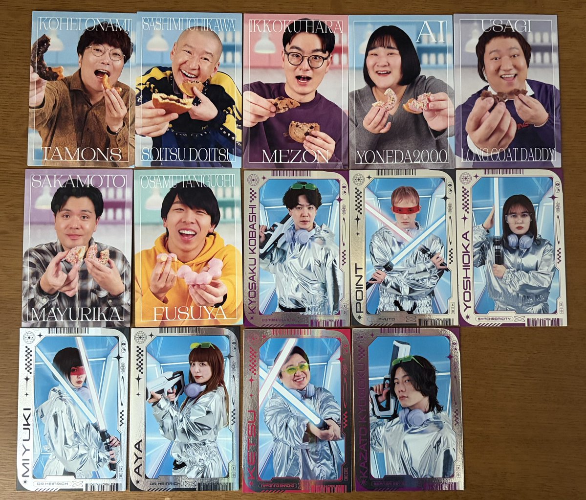 ancha_7724's tweet photo. よしもとコレカ 7th 交換

【求】
例えば炎(スポットライト＞かるた)
cacaoたっぺい(ラッキー7＞キメ顔以外)＞例えば炎タキノルイ(ラッキー7＞キメ顔以外＞キメ顔)＞三遊間 さくらい(ヤンキー)

【譲】
1~5枚目
❤️はお声がけ中

郵送希望
条件良い方、まとめての交換優先
リプDMお待ちしております https://t.co/TCZtg9GSGs
