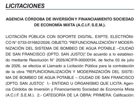 guielopez's tweet photo. #BOP
Se licita la obra de refuncionalización del sistema de bombeo de agua potable en #SanFrancisco.
Los pliegos los armó y controlará la #ACIF, que para la obra presupuestó casi $1.500 millones.($1.497.749.312,80) https://t.co/M8MUk5sX3R