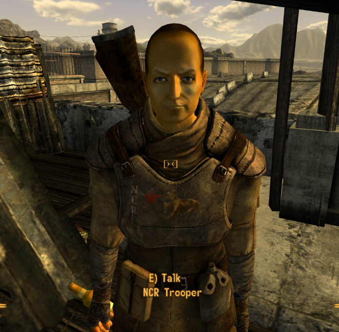 fancyladsnacks's tweet photo. whenever I replay new vegas I always have to take a good long look at this guy https://t.co/UKkIkTbvO3