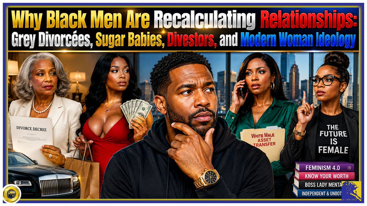LordHasan's tweet photo. Why Black Men Are Recalculating Relationships: Grey Divorcées, Sugar Babies, Divestors, and Modern Woman Ideology https://t.co/FCS2mT9G0r https://t.co/qByB4Imj54