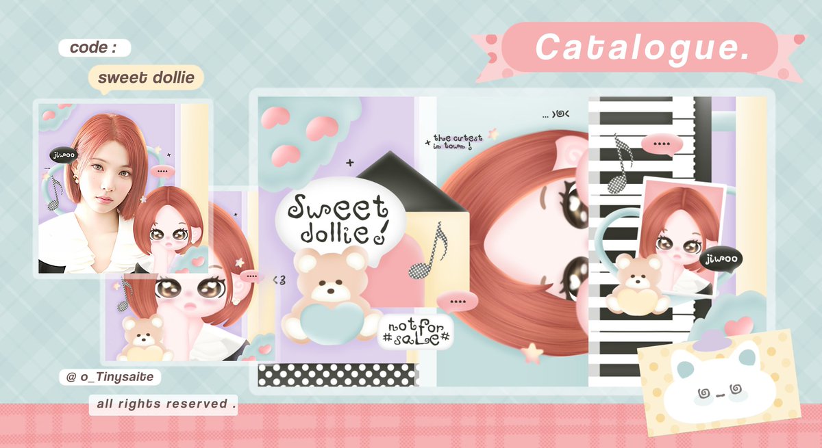 o_Tinysaite's tweet photo. help repost ? thank u 

aloo .. aku open request untuk katalog sweet dollie. bisa bundle x, wabis, dan qr deco atau satuan ia :3 

jiwoo a ufs ♡

#bealanja https://t.co/SCi35SsIvN