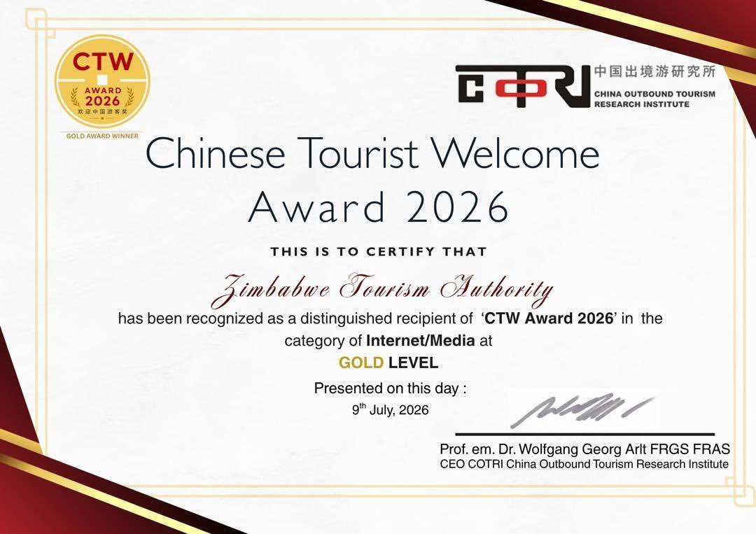KennedyMar33798's tweet photo. From friendship to flourishing tourism, the Zimbabwe-China partnership continues to deliver!

Zimbabwe has proudly earned the Gold Award at the 2026 Chinese Tourist Welcome Awards in Beijing a clear sign that the country is winning the hearts of Chinese travellers. 

Strategic destination marketing, including the global spotlight on Victoria Falls and partnerships with leading Chinese content creators, is helping position Zimbabwe as a must-visit destination.

A strong bilateral relationship is opening new doors for tourism, investment and cultural exchange turning diplomatic ties into tangible opportunities.

#Zimbabwe #China #ZimbabweChinaRelations #Tourism #VisitZimbabwe #DestinationZimbabwe #VictoriaFalls #TravelChina #TourismExcellence #CulturalExchange #BrandZimbabwe #Vision2030