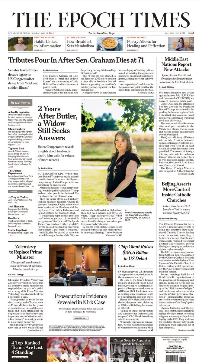 EpochPremium's tweet photo. Early look at the front page of The Epoch Times.
 
Tap and hold the image to load in 4K. https://t.co/VJAoaxRASJ