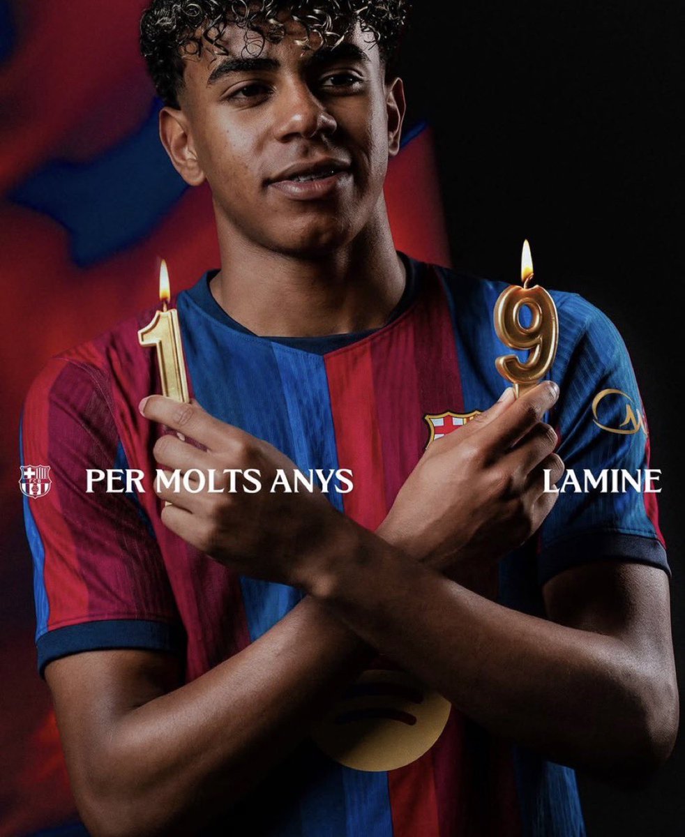 playwithtomide's tweet photo. Happy birthday LAMINE YAMAL… our heir ❤️ https://t.co/MkB7FyQoAo