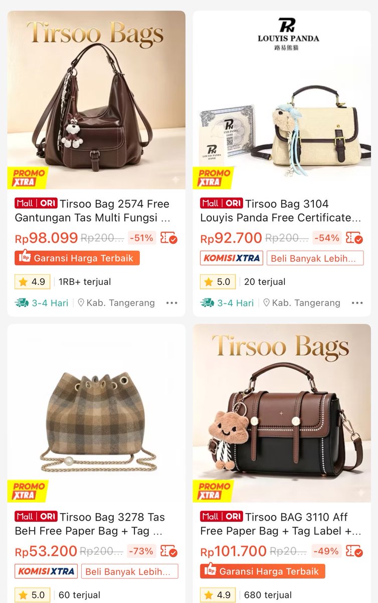 Airapeje's tweet photo. STOP BELI TAS MAHAL KALAU BELUM LIHAT INI ‼️

Kirain tas lucu yang vibesnya mahal pasti harganya ratusan ribu 😮💖

Ternyata ada yang mulai 50ribuan aja udah cakep banget 😭👜✨ https://t.co/Fy4vGV8s0b