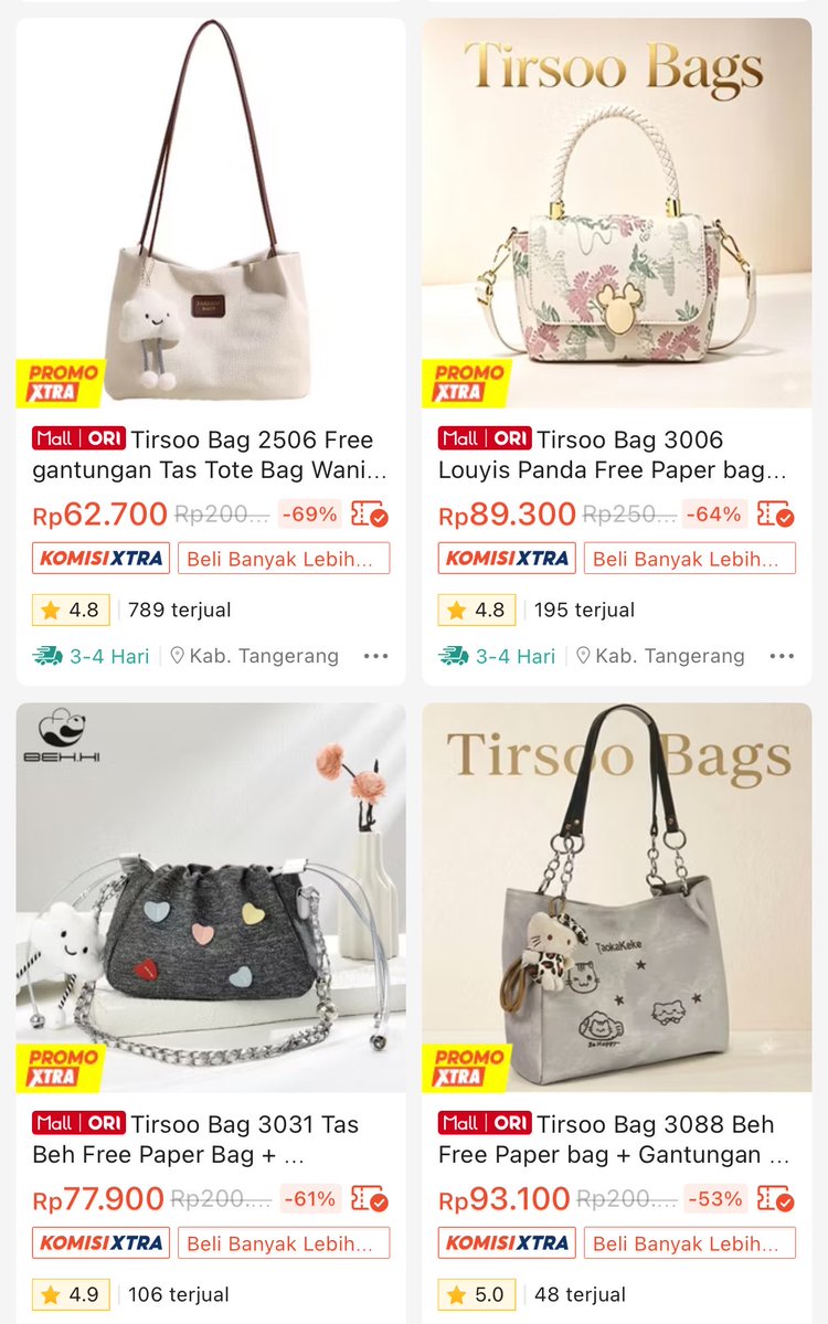 Airapeje's tweet photo. STOP BELI TAS MAHAL KALAU BELUM LIHAT INI ‼️

Kirain tas lucu yang vibesnya mahal pasti harganya ratusan ribu 😮💖

Ternyata ada yang mulai 50ribuan aja udah cakep banget 😭👜✨ https://t.co/Fy4vGV8s0b