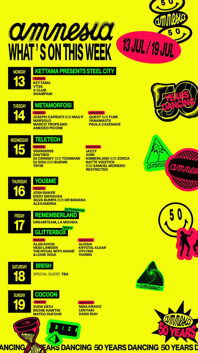 Amnesia_Ibiza's tweet photo. Esta semana en Amnesia 💛
https://t.co/6qPAFGPyyn https://t.co/TcIAl3iDWa