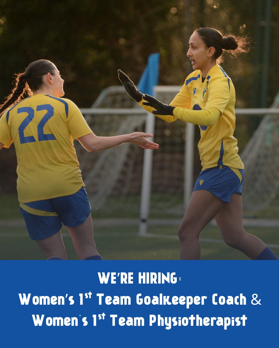 smwfcofficial's tweet photo. We're Hiring!

We're looking for a Women's 1st Team Physiotherapist &amp; Goalkeeper Coach.

For more information &amp; how to apply, please check out the link below:

🔗 https://t.co/GCZts9DlrB https://t.co/6PsZ02CaY3