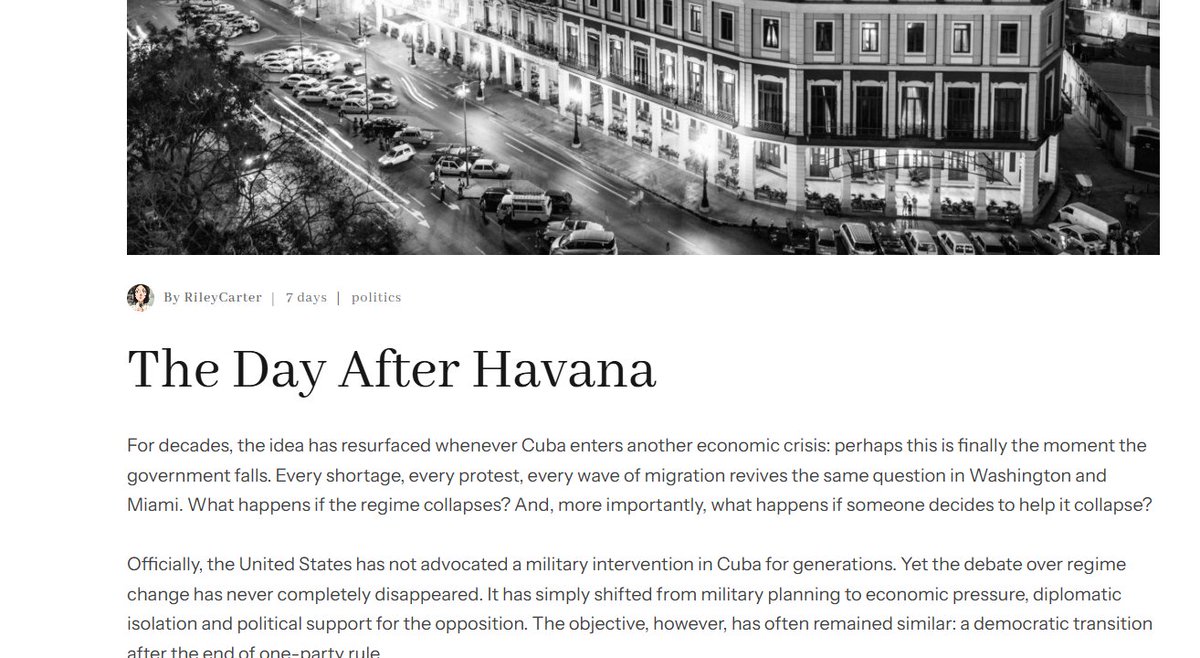 Luzzuka's tweet photo. @SecRubio The Day After Havana https://t.co/Zu6Qdb4q3g #cuba #trump #marcorubio https://t.co/TNbsy9Hwiu
