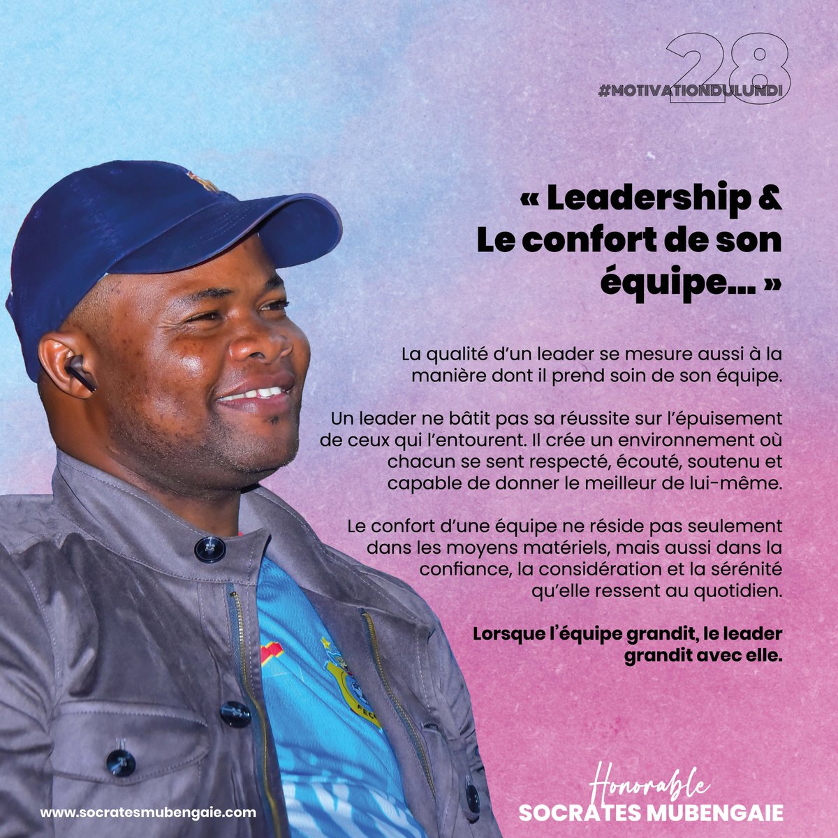 HMubengaie's tweet photo. Un grand leader ne porte pas seulement une vision.

Il crée un environnement où son équipe peut s’épanouir, progresser et réussir.
 
Lisez, méditez et partagez
Honorable Socrates Mubengaïe

#Leadership #Management #EspritDEquipe #BienÊtreAuTravail #Performance #Gouvernance https://t.co/txC9AAriND