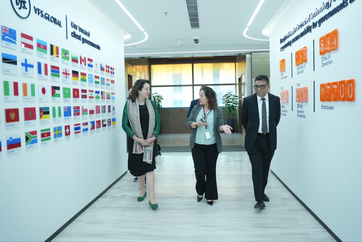 SwissAmbIND's tweet photo. Every journey has a starting point.📍 
 
Visited the new @VFSGlobal Visa Application Centre on KG Marg to see firsthand the work that goes behind every application. From #tourism and business to studies and family reunions, this is where countless Switzerland–India connections begin.
 
Insightful interactions with the team and good to see their coordination with @SwissEmbassyIND.
 
It is here that🇨🇭🇮🇳 ties truly take flight, one application at a time.✈️
 
#SwitzerlandIndia #Visa #Travel #VFS #NewDelhi