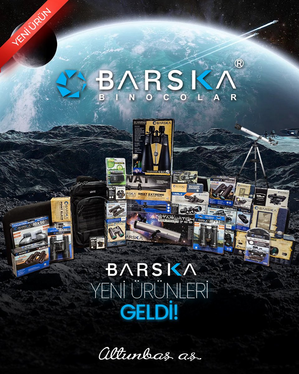 Altunbas_As's tweet photo. Yeni model el dürbünleri, tüfek dürbünleri, nişangahlar, teleskoplar ve taktik sırt çantalarıyla BARSKA ürün grubu, farklı kullanım ihtiyaçlarına yönelik seçenekleriyle raflarımızdaki yerini aldı.
#barska #altunbasas https://t.co/KkhU8zY0qN