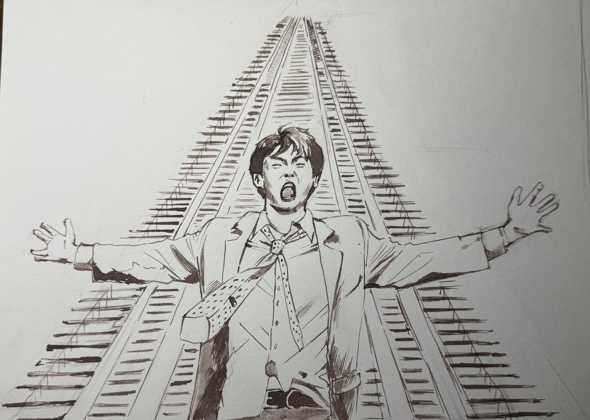 acji_su's tweet photo. “나 다시 돌아갈래!!!”

평소에 글입다 잉크로 그림 많이 그리는데 사생대회가 열린줄 몰랐어요..!! https://t.co/45wQnteFOB