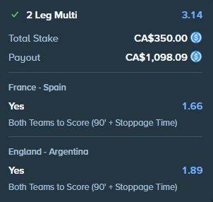GrayGrayOG's tweet photo. My bets on the #WorldCup have been a bit trash recently so we playing it safe on @Stake tonight...

Just score please😂

$50 tip to one person that RTs/Replies if this hits🙏
GL🍀 https://t.co/tZLoikt45Q