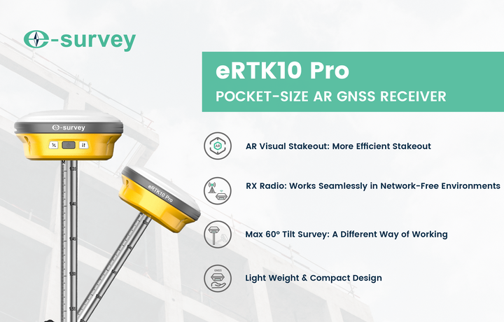 eSurveyGNSS's tweet photo. The #eSurvey eRTK10 Pro is a pocket-sized, portable GNSS receiver integrated with an IMU module and equipped with a high-performance, high-precision board module. It features IMU tilt measurement technology and supports real-time AR stakeout functionality.
#RTK #Surveying #GNSS https://t.co/xXWFLz1UZl
