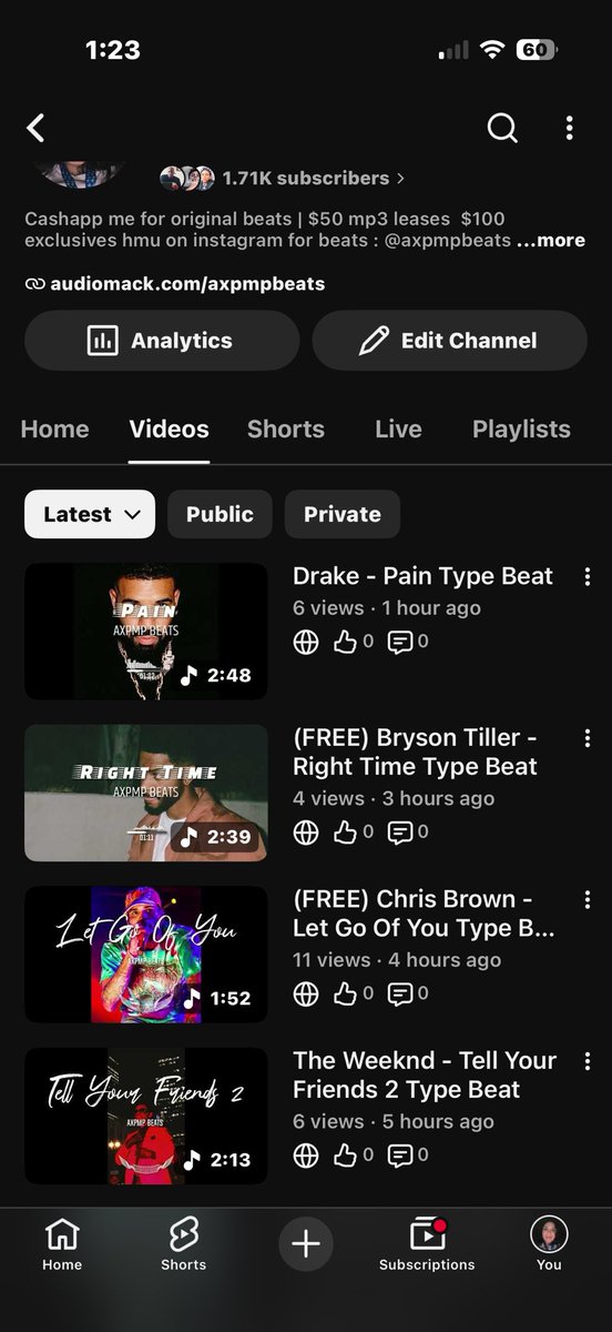 axpmpbeats's tweet photo. Go check out my beats on YouTube : AXPMP BEATS also Spotify: AXPMP #beatsforsale #youtube #spotify #musicproducer #femalemusicproducer #typebeat #brysontiller #chrisbrown #drake #theweeknd https://t.co/OkxTGfGZ3v