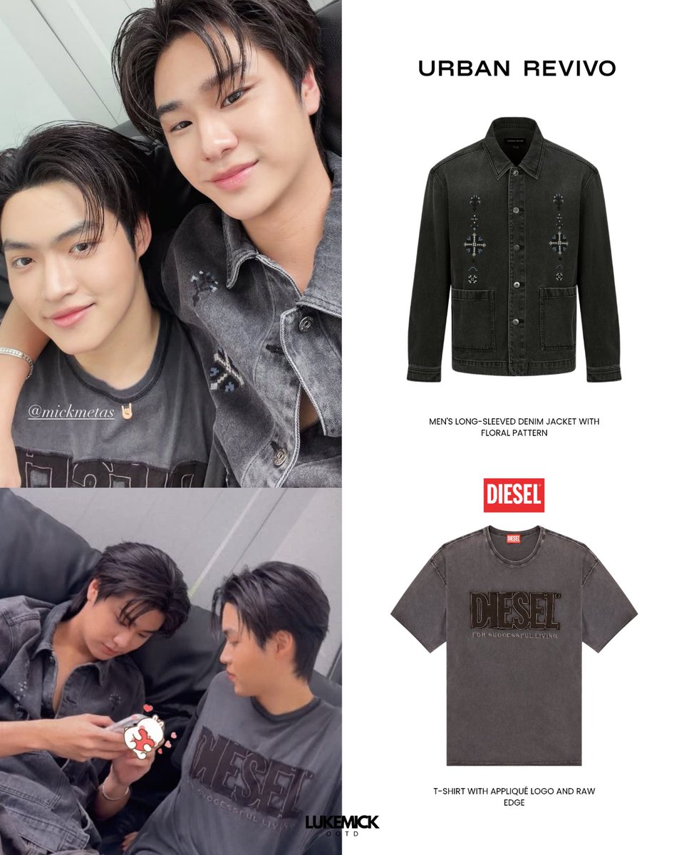 LukeMickOOTD's tweet photo. #LukeMickOOTD - @lukepeemsan @mickmetas

#URBANREVIVO - Men's long-sleeved denim jacket with floral pattern
#DIESEL - T-Shirt With Appliqué Logo And Raw Edge

#lukeso_ #mickmetas 
#LukeMick https://t.co/9Mjxg9tTl9