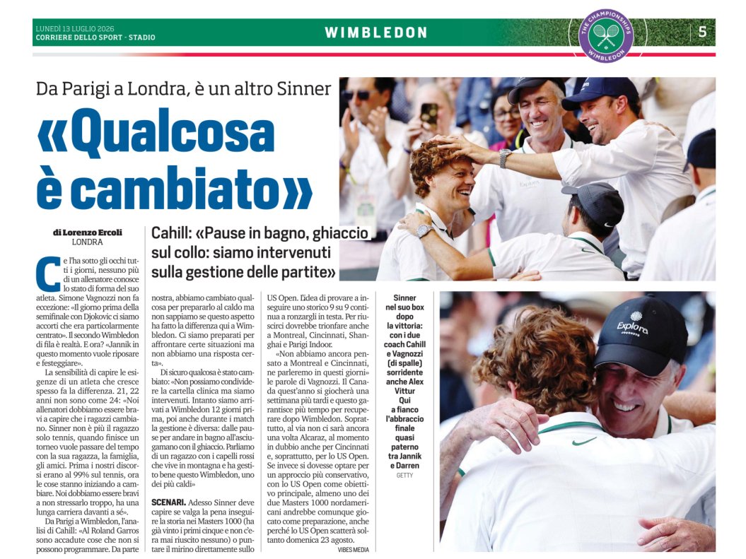Frank201410's tweet photo. La #rassegnastampa goduriosa 💯
#PaolodeLaurentiis #LorenzoErcoli @Alenize82 #MarcoDiNardo
@CorSport #13luglio2026
#Jannik #Sinner #Zverev #Wimbledon https://t.co/at2O5fCofV