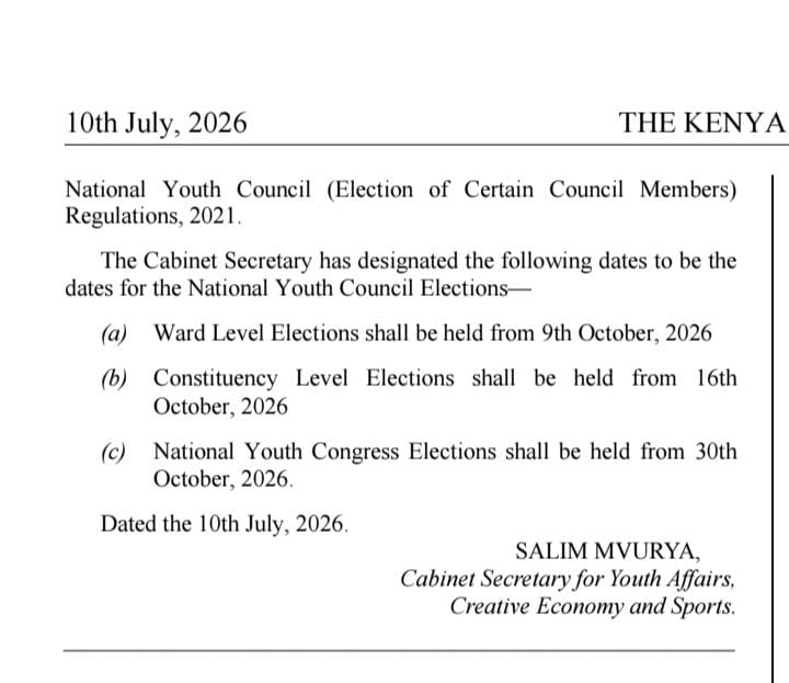 amenya001's tweet photo. As the National Youth Council Delegation Team, we managed, through sheer will, to pursue the gazettment of the NYC elections. This step expands the democratic space enabling the youth voice to be institutionalized. 

Viva Team 👏 https://t.co/X8gnp2IgMv