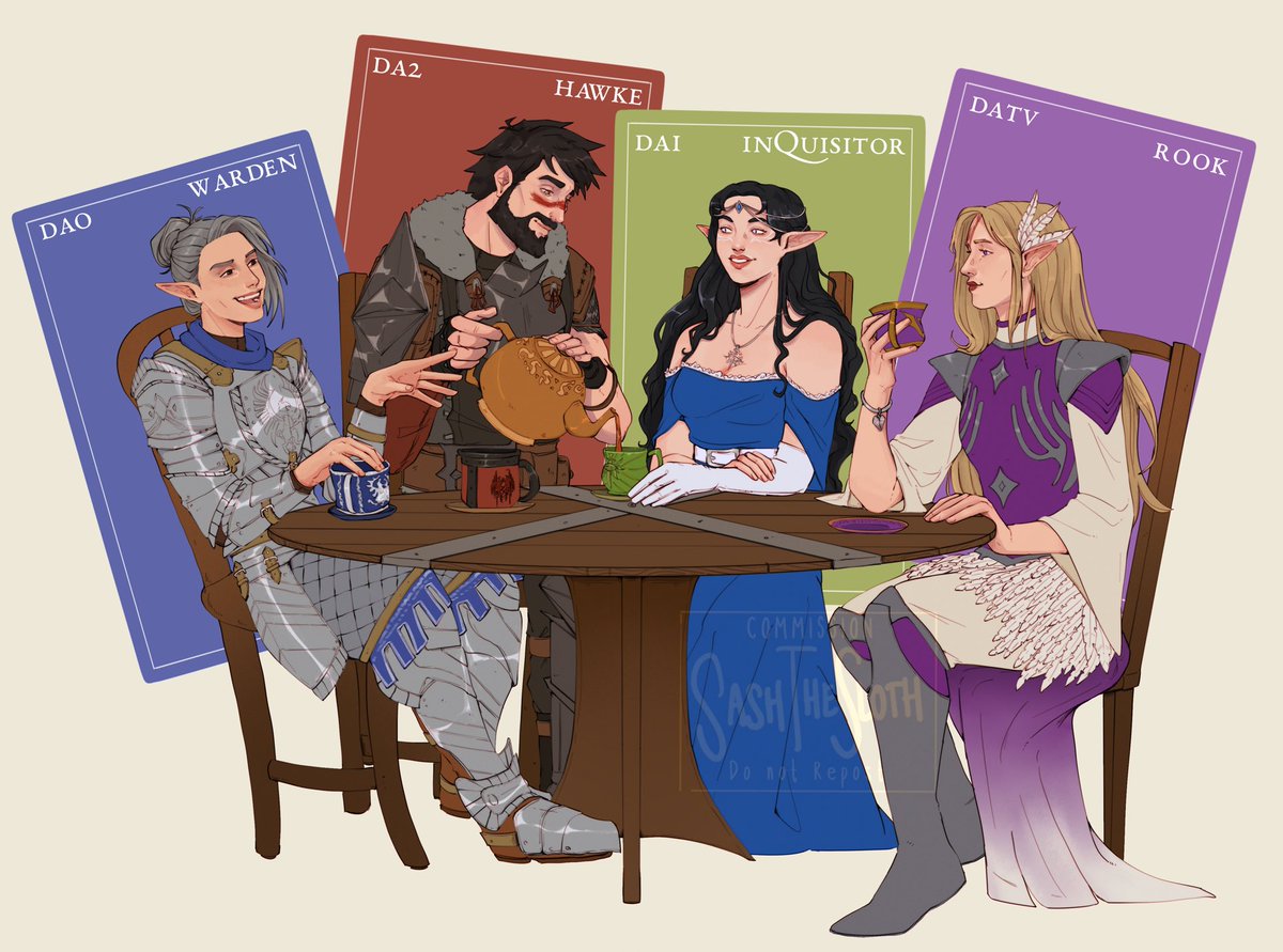 sashthesloth's tweet photo. Tea party with Dragon Age PCs

what a delightful comm this was! https://t.co/6tXwdLCo0N