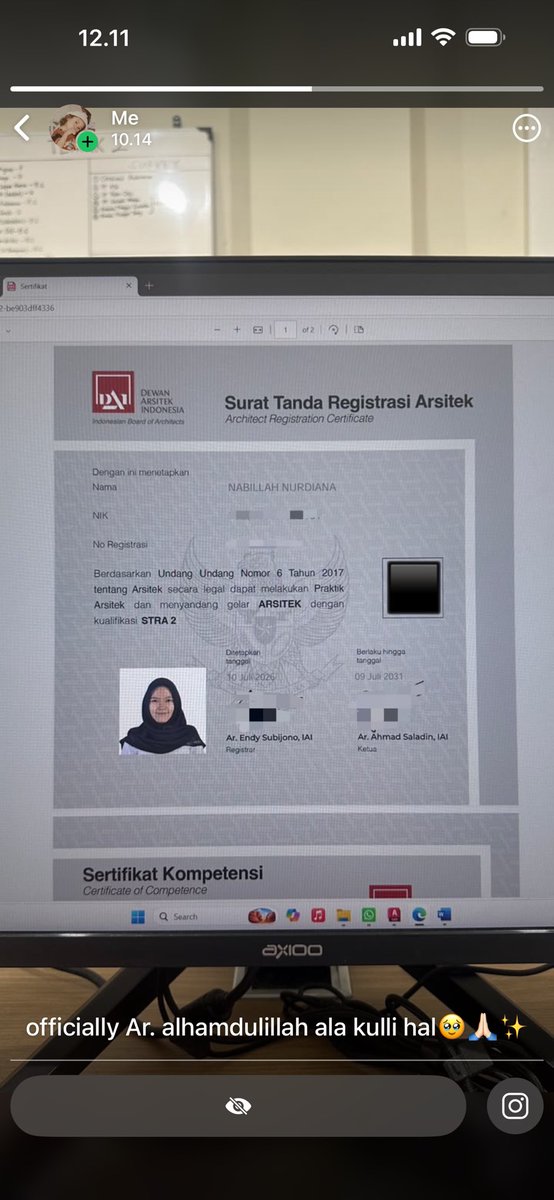 imnotyourbil's tweet photo. apa ini yg dinamakan seporsi kemenangan? huhu alhamdulillah ala kulli hal. proud me proud myself🥹😭✨ https://t.co/LvouIcfxU0