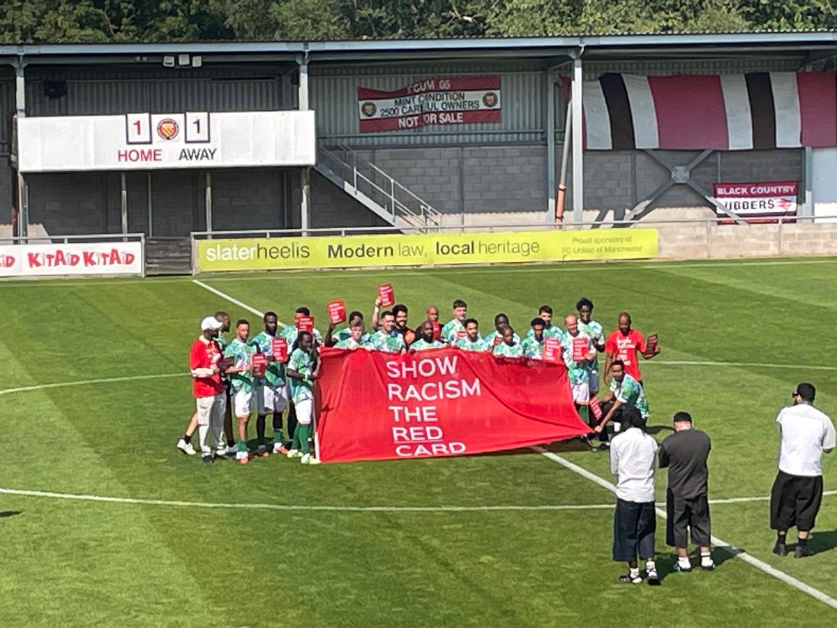 SRTRC_England's tweet photo. What a match to honour the incredible Len Johnson! Proud to stand with everyone at FC United and support this legacy of fighting racism. The energy was unforgettable.

Read more about the match and the campaign here👇🏾
🔗https://t.co/m6klyDGNiz

#Manchester | #SRtRC | #AntiRacism https://t.co/SJD8i7IcCE