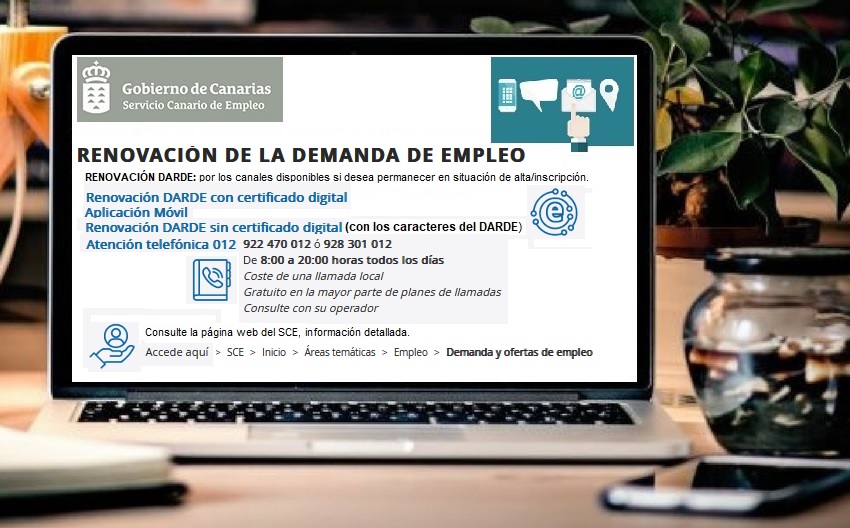 SCEmpleo's tweet photo. ¿Tienes que renovar el DARDE del Servicio Canario de Empleo - SCE?
Recuerda que tienes 2 días antes y 2 después de la fecha de renovación. Y que puedes hacerlo vía app, en web o llamando al 012 (922 470 012 - 928 301 012) #GobCan.
🔗 https://t.co/E2JmftAA6Q
#SCEmpleo #Darde https://t.co/WqYnpIHTf5