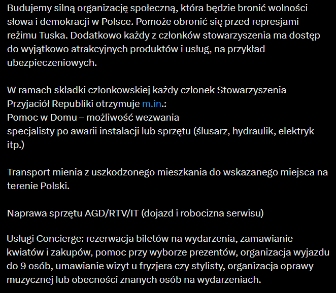mrszczsomething's tweet photo. Słuchajcie, to jest niesamowite. Nie tylko dostajecie zwalający z nóg certyfikat do powieszenia w ramie, ale jeszcze Rachoń naprawi Wam spłuczkę, wniesie pralkę, kupi bilet do kina, a Sakiewicz umówi stylistę, zorganizuje podróż, dorzuci kwiaty i obroni przed reżimem Tuska. https://t.co/azq3Rtrpfy