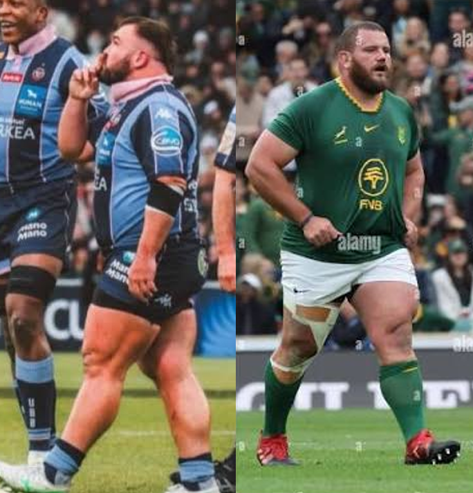 JacquesMaree73's tweet photo. I don't want to cause undue Welsh panic, but have a look at the scale of the legs at tighthead prop - starting on the left, coming on in the second half on the right.

I'm not entirely sure this is legal. https://t.co/FlfFhzgXWj