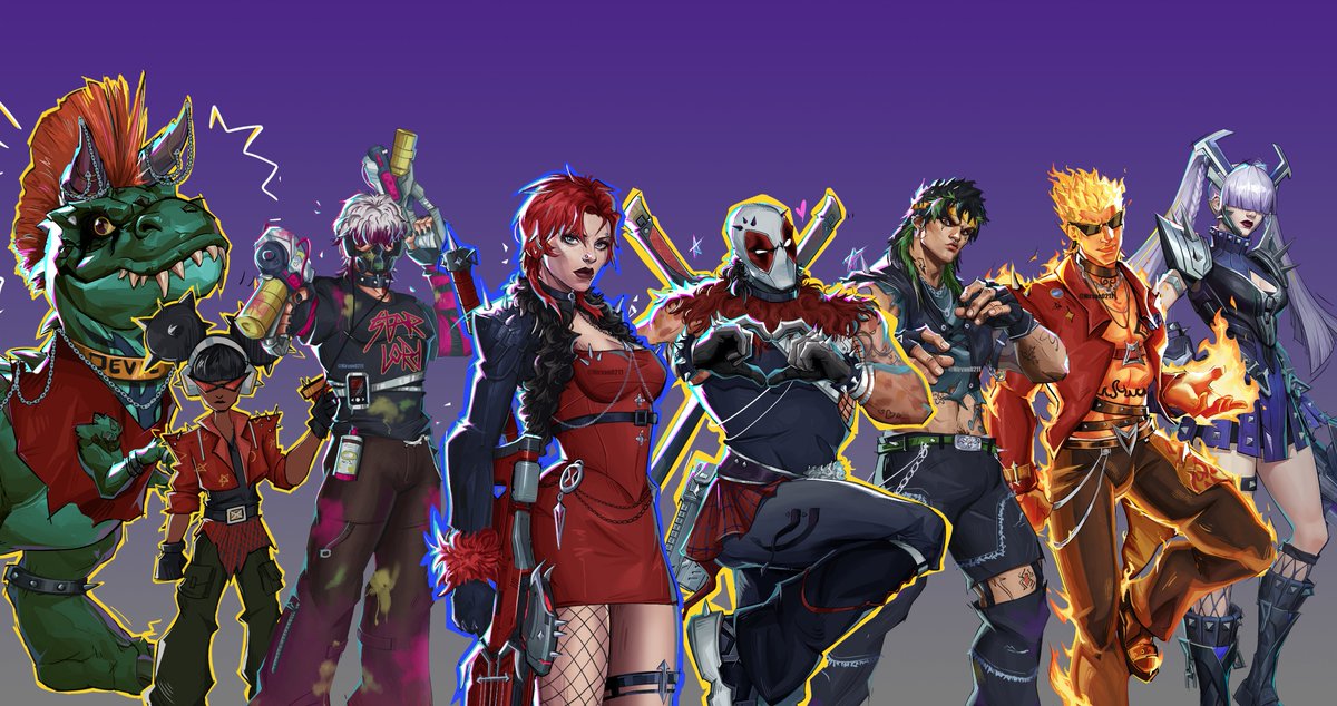 Nirvan0211's tweet photo. I guess i REALLY love this theme 😭, legit could make a whole battlepass (ignore the magik) 

#marvelrivalsㅤㅤ #marvelrivalsfanart #marvelrivalsjubilee #marvelart https://t.co/a9y8iYrArq